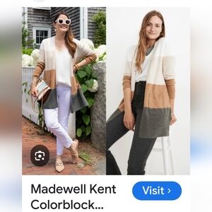 Madewell Women's Colorblock Sweater - Cream, Tan, Gray